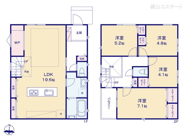 愛知県名古屋市天白区梅が丘３丁目の新築戸建て 4LDK間取図 ※図面と異なる場合は現況を優先