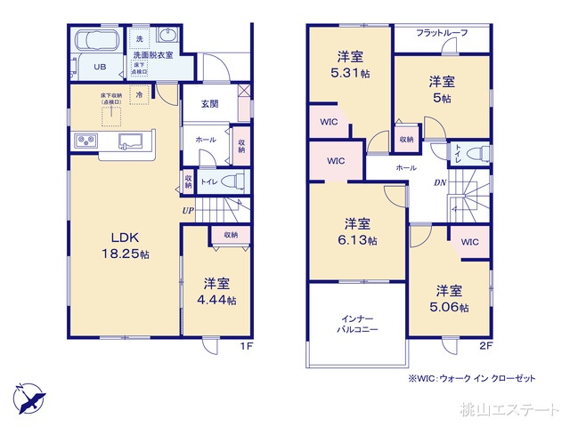 愛知県日進市梅森台1丁目の新築戸建て 5LDK間取図 ※図面と異なる場合は現況を優先