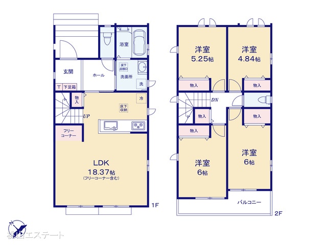 愛知県名古屋市天白区島田黒石の新築戸建て 4LDK間取図 ※図面と異なる場合は現況を優先