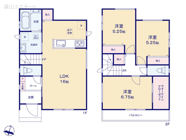 愛知県名古屋市南区曽池町２丁目の新築戸建て 3LDK間取図 ※図面と異なる場合は現況を優先