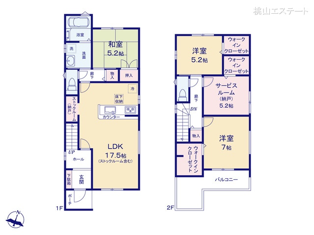 愛知県名古屋市港区多加良浦町５丁目の新築戸建て 3SLDK間取図 ※図面と異なる場合は現況を優先