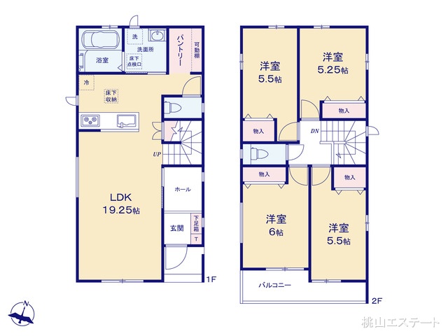 愛知県名古屋市守山区苗代２丁目の新築戸建て 4LDK間取図 ※図面と異なる場合は現況を優先