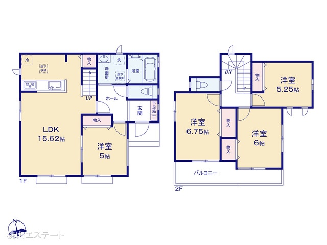 愛知県名古屋市港区東茶屋１丁目の新築戸建て 4LDK間取図 ※図面と異なる場合は現況を優先