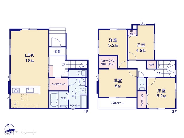 愛知県名古屋市南区元桜田町4丁目の新築戸建て 4LDK間取図 ※図面と異なる場合は現況を優先