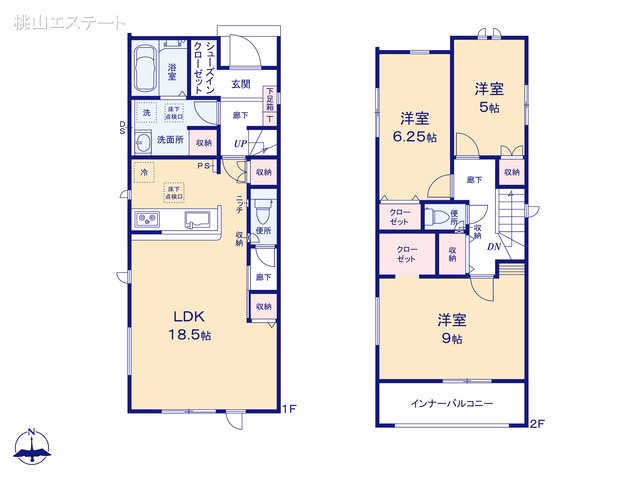 名古屋市中村区小鴨町(戸建)01 間取図
