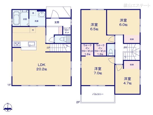 愛知県名古屋市北区六が池町の新築戸建て 4LDK間取図 ※図面と異なる場合は現況を優先