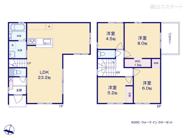 愛知県名古屋市西区長先町の新築戸建て 4LDK間取図 ※図面と異なる場合は現況を優先