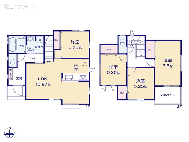 愛知県名古屋市名東区猪子石２丁目の新築戸建て 4LDK間取図 ※図面と異なる場合は現況を優先