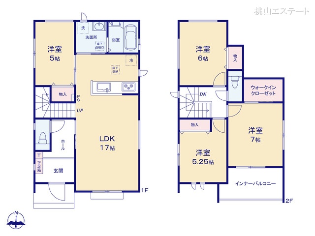 愛知県名古屋市名東区猪子石2丁目の新築戸建て 4LDK間取図 ※図面と異なる場合は現況を優先