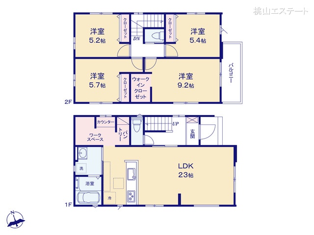 愛知県名古屋市天白区土原１丁目の新築戸建て 4LDK間取図 ※図面と異なる場合は現況を優先