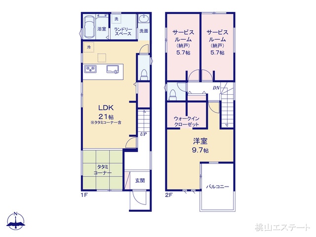 愛知県名古屋市西区清里町の新築戸建て 1SLDK間取図 ※図面と異なる場合は現況を優先