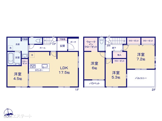 愛知県名古屋市港区福田１丁目の新築戸建て 4LDK間取図 ※図面と異なる場合は現況を優先
