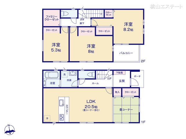 愛知県名古屋市港区福田１丁目の新築戸建て 3LDK間取図 ※図面と異なる場合は現況を優先