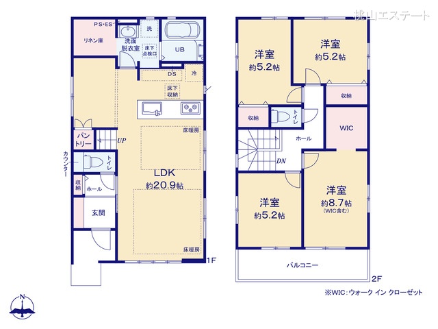 愛知県名古屋市中村区諏訪町2丁目の新築戸建て 4LDK間取図 ※図面と異なる場合は現況を優先