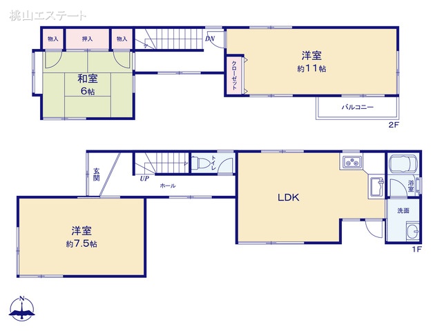愛知県名古屋市中川区下之一色町字松蔭７丁目の中古戸建て 3LDK間取図 ※図面と異なる場合は現況を優先