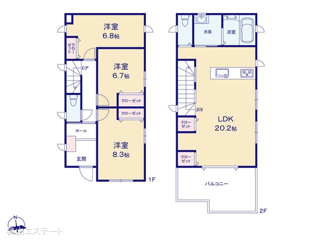 愛知県名古屋市千種区春岡通５丁目の中古戸建て 2SLDK間取図 ※図面と異なる場合は現況を優先