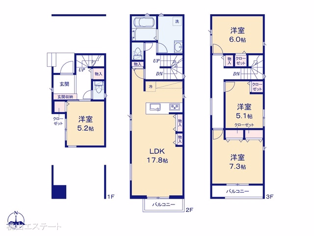 愛知県名古屋市中村区森末町3丁目の新築戸建て 4LDK間取図 ※図面と異なる場合は現況を優先
