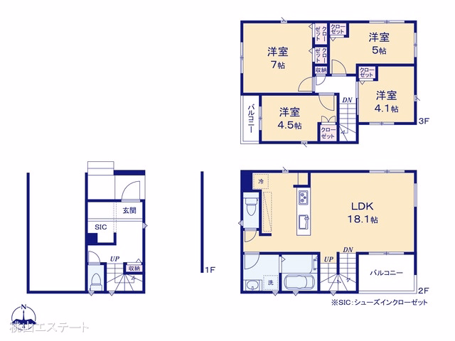 新築戸建て 名古屋市北区生駒町134 2号棟 間取図
