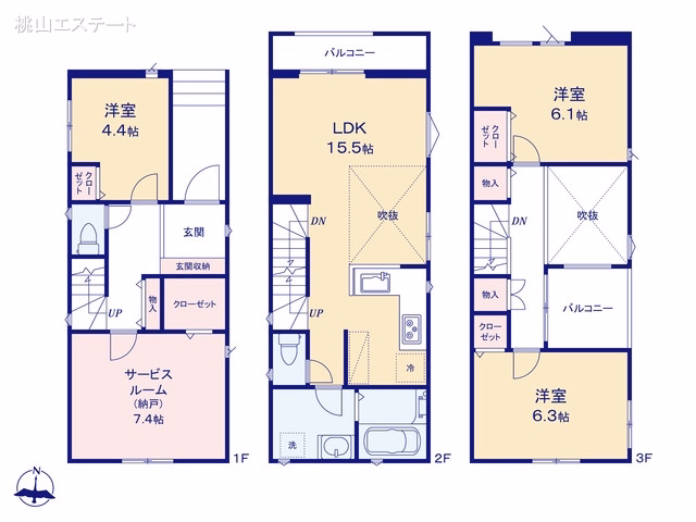 新築戸建て 瑞穂区惣作町310【1】 1号棟 間取図