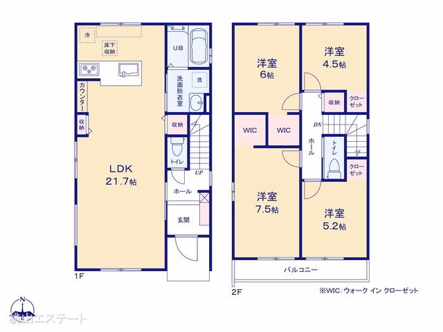 新築戸建て 中村区諏訪町1期 1号棟 間取図