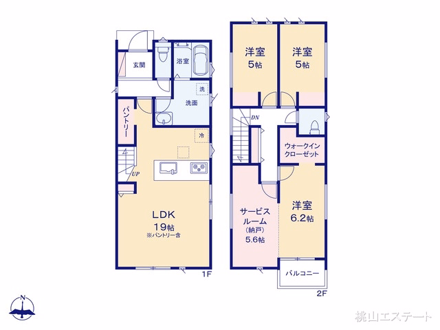名古屋市北区東味鋺3丁目(戸建)02 間取図