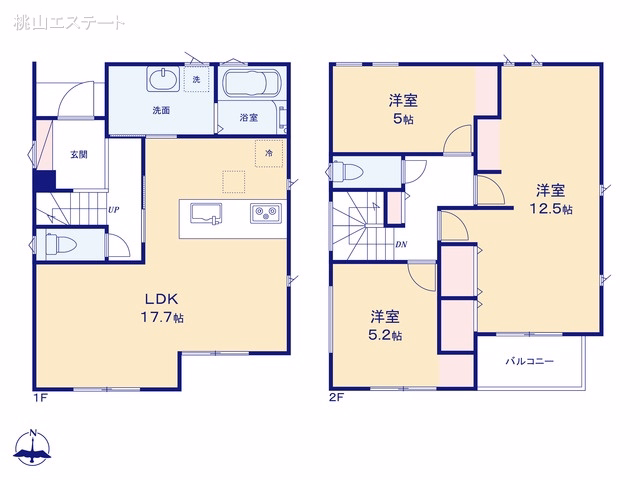 名古屋市北区東味鋺3丁目(戸建)03 間取図