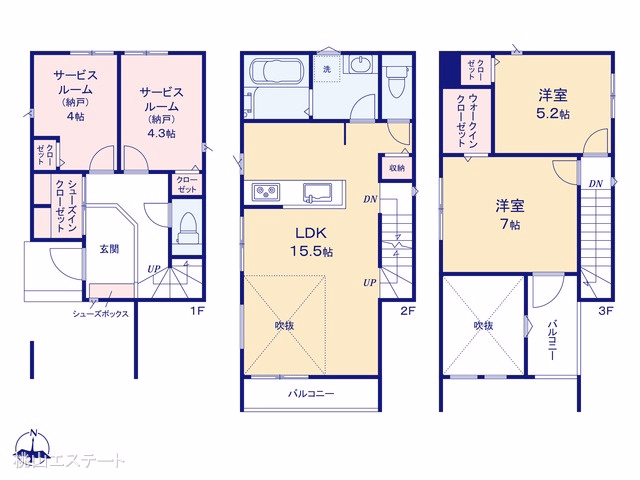 名古屋市中村区深川町3丁目（戸建）02 間取図