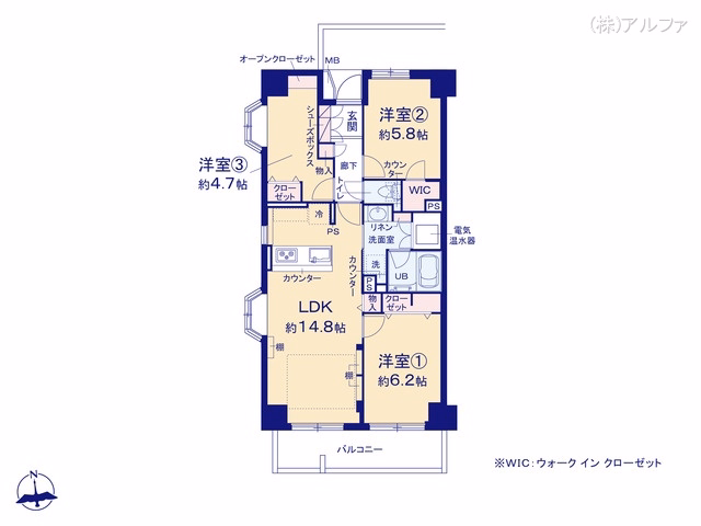 中古マンション 八幡山ビューグリーン 間取図