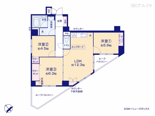中古マンション セザール富士見台 間取図