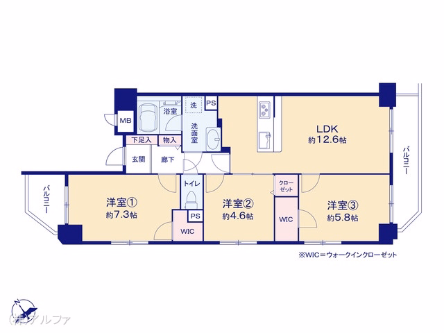中古マンション 藤和シティコープ中野沼袋 間取図