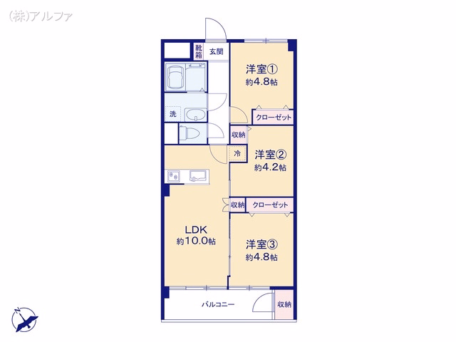 中古マンション サニーハウスさぎの宮 間取図