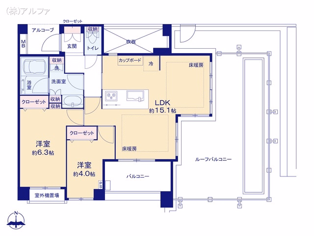 中古マンション D'クラディア中野桃園 間取図
