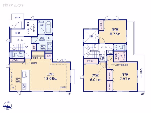 新築戸建て 世田谷区松原4丁目2期 間取図