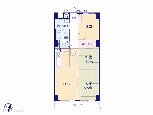 中古マンション 朝日上野毛マンション 間取図