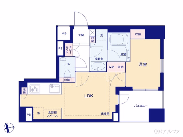 中古マンション リビオ中野坂上パークフロント 間取図