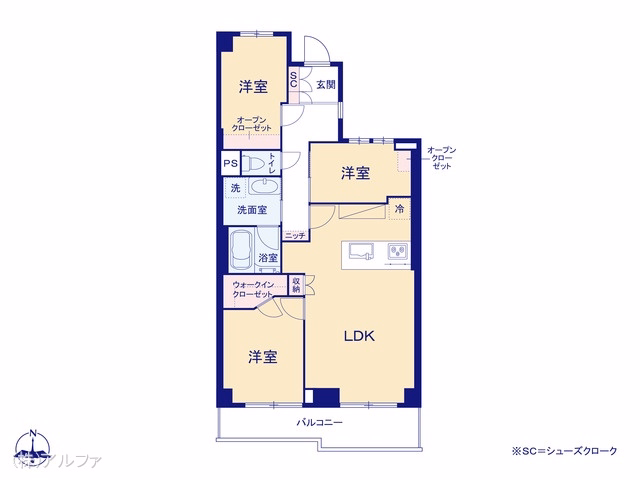 中古マンション パークシティ光が丘6号棟 間取図