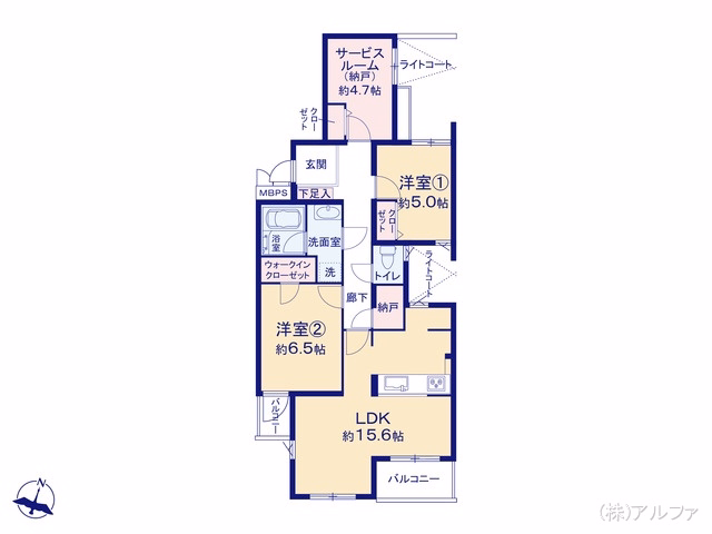 中古マンション 藤和千歳船橋ホームズ 間取図