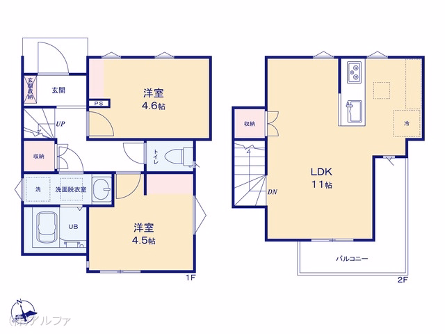 杉並区高円寺北4丁目(戸建) 間取図