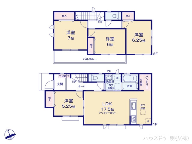 愛知県江南市五明町青木の新築戸建て 4LDK間取図 ※図面と異なる場合は現況を優先
