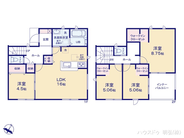 愛知県江南市河野町川西の新築戸建て 4LDK間取図 ※図面と異なる場合は現況を優先