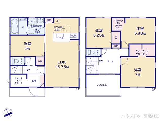 愛知県江南市小脇町小脇の新築戸建て 4LDK間取図 ※図面と異なる場合は現況を優先