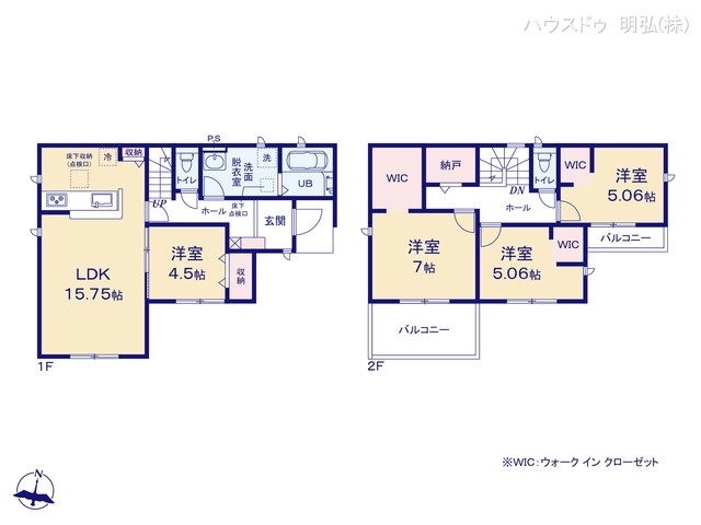 愛知県江南市河野町河野の新築戸建て 4LDK間取図 ※図面と異なる場合は現況を優先