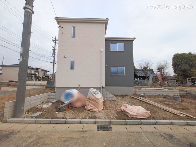 愛知県北名古屋市山之腰五条の新築戸建て外構写真 2026年1月14日撮影