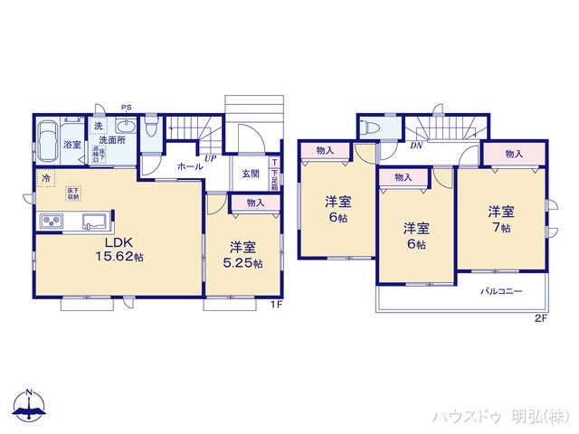 愛知県北名古屋市熊之庄牛流の新築戸建て 4LDK間取図 ※図面と異なる場合は現況を優先