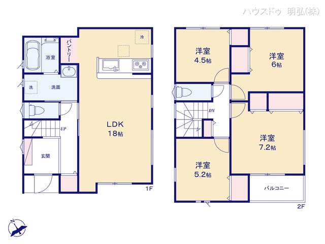 愛知県小牧市藤島1丁目の新築戸建て 4LDK間取図 ※図面と異なる場合は現況を優先