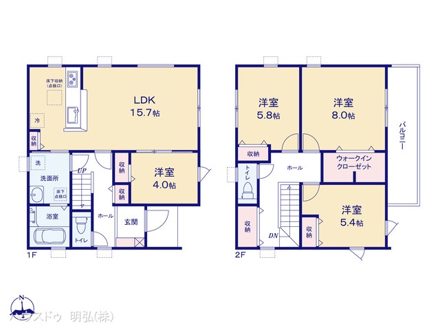 愛知県江南市大間町新町の新築戸建て 4LDK間取図 ※図面と異なる場合は現況を優先