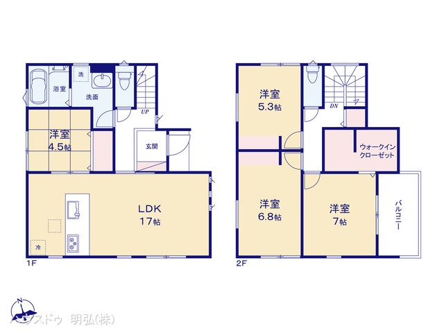 愛知県小牧市中央3丁目の新築戸建て 4LDK間取図 ※図面と異なる場合は現況を優先