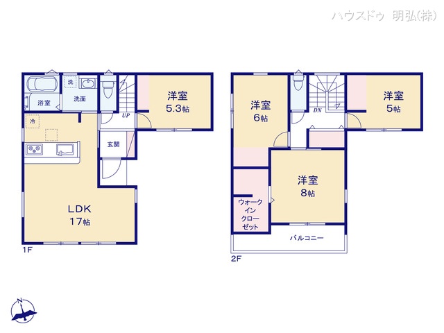 愛知県小牧市中央3丁目の新築戸建て 4LDK間取図 ※図面と異なる場合は現況を優先