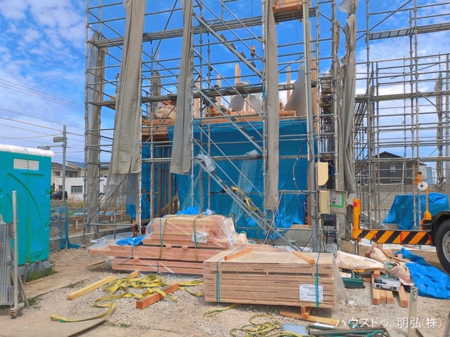 愛知県北名古屋市鍜治ケ一色村内西の新築戸建て上棟写真 2026年5月19日撮影