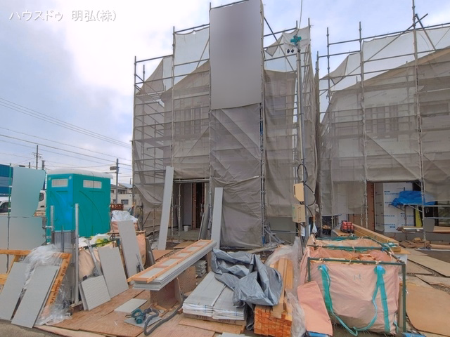 愛知県北名古屋市鍜治ケ一色村内西の新築戸建てシート写真 2026年6月8日撮影